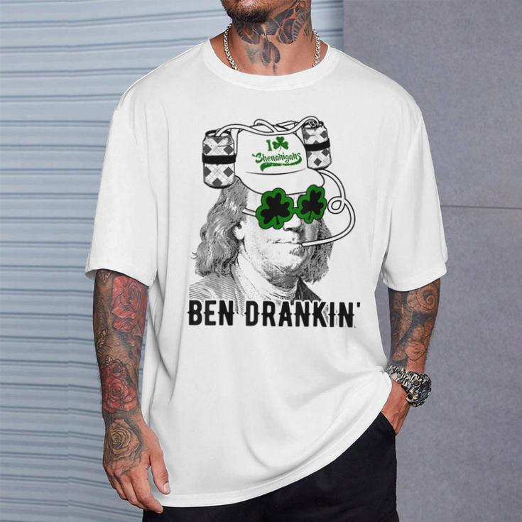 St Patrick Day Ben Drankin' I Love Shenanigans T-Shirt Gifts for Him
