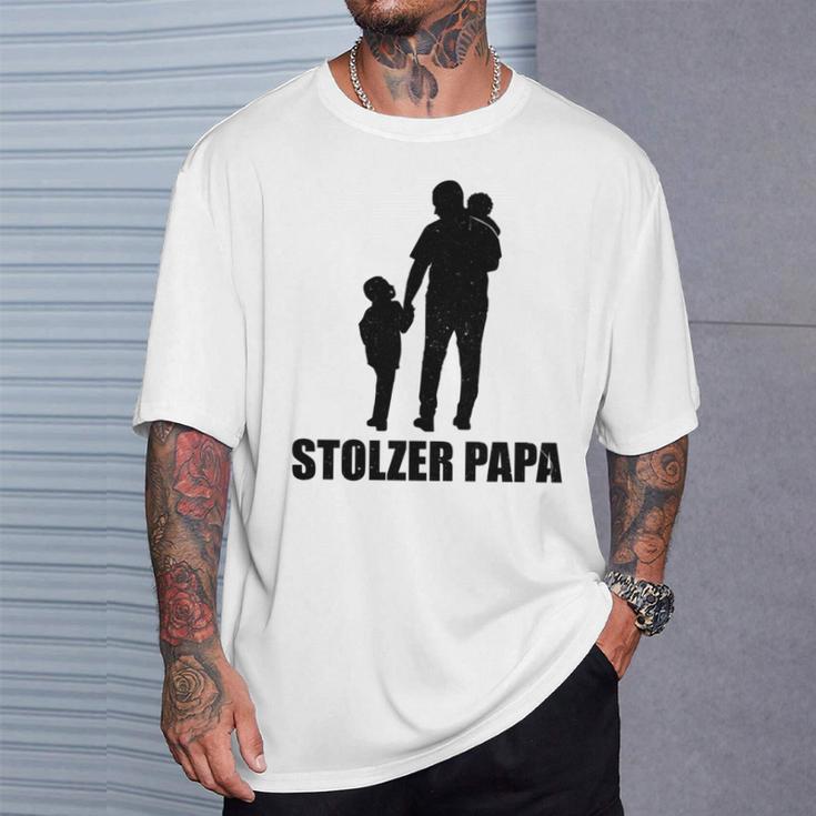 Stolzer Papa Sohn Und Tochterater Papi T-Shirt Geschenke für Ihn