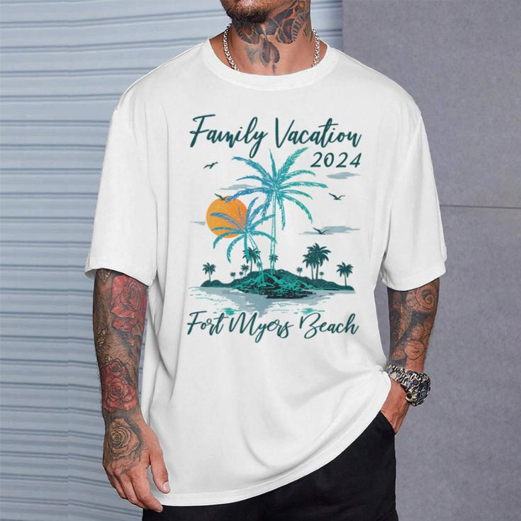 Summer Family Vacation 2024 Florida Fort Myers Beach T-Shirt Gifts for Him