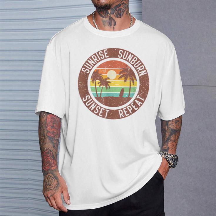 Sunrise Sunburn Sunset Repeat & Summer And Beach Vacation T-Shirt Gifts for Him