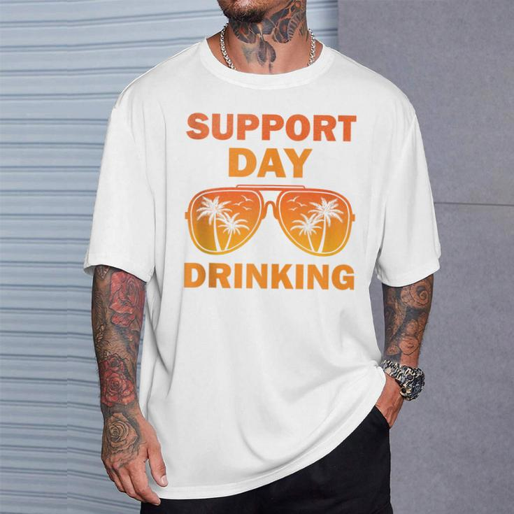 Support Day Drinking Summer Beach Vacation T-Shirt Gifts for Him