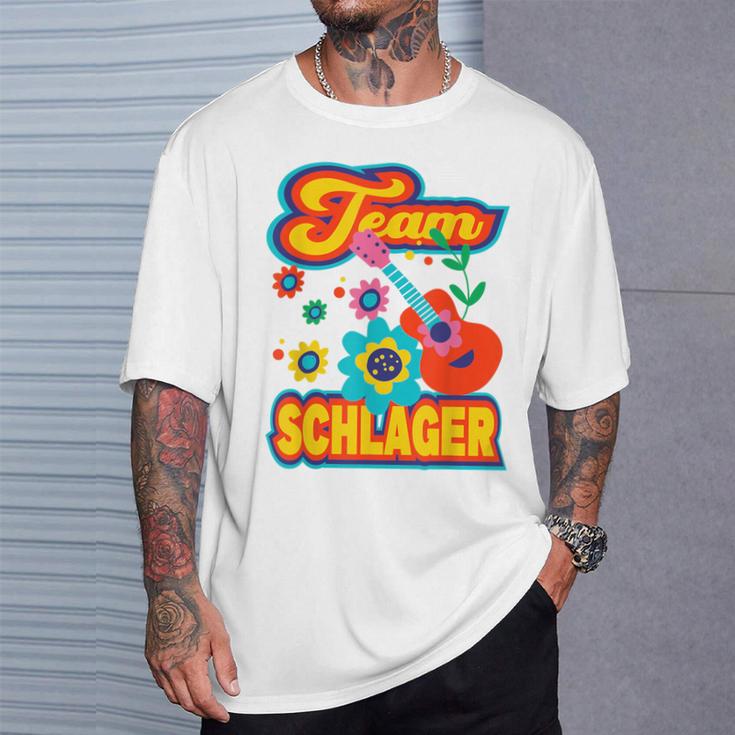 Team Schlager Partner Schlageroutfit Schlagerfan Costume Fan Gray T-Shirt Geschenke für Ihn