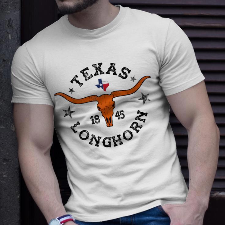 Texas 1845 Vintage Longhorn Cowboy And Rodeo Fan T-Shirt Gifts for Him