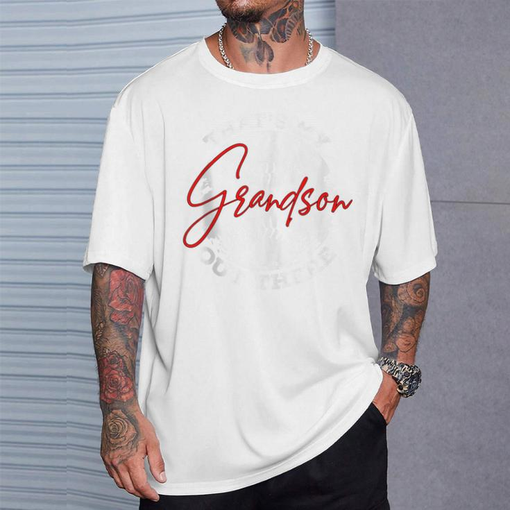 That's My Grandson Out There Baseball Grandpa Fathers Day T-Shirt Gifts for Him