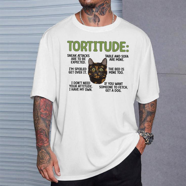 Tortitude Tortie Cat Lover Tortoiseshell Cat Owner T-Shirt Gifts for Him