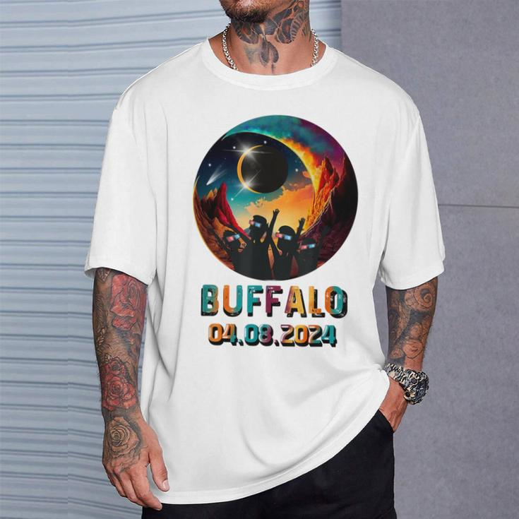 Total Solar Eclipse 2024 Totality Buffalo T-Shirt Gifts for Him