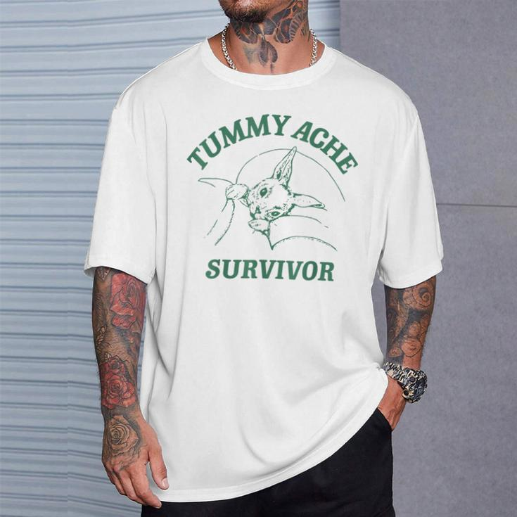 Tummy Ache Survivor Rabbit Meme Bunny Lover T-Shirt Gifts for Him