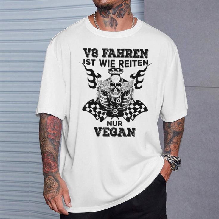 V8 Fahren Ist Wie Reiten Nuregan Achtzylinder Slogan T-Shirt Geschenke für Ihn