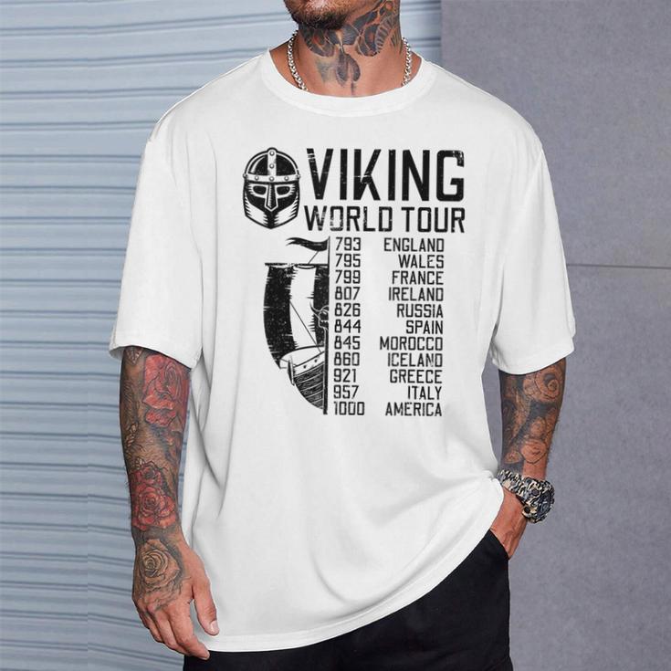 T-Shirt Unisex Viking World Tour - Crazy Tee Shirts - Qualité Gildan 5000 - Couleur Noir