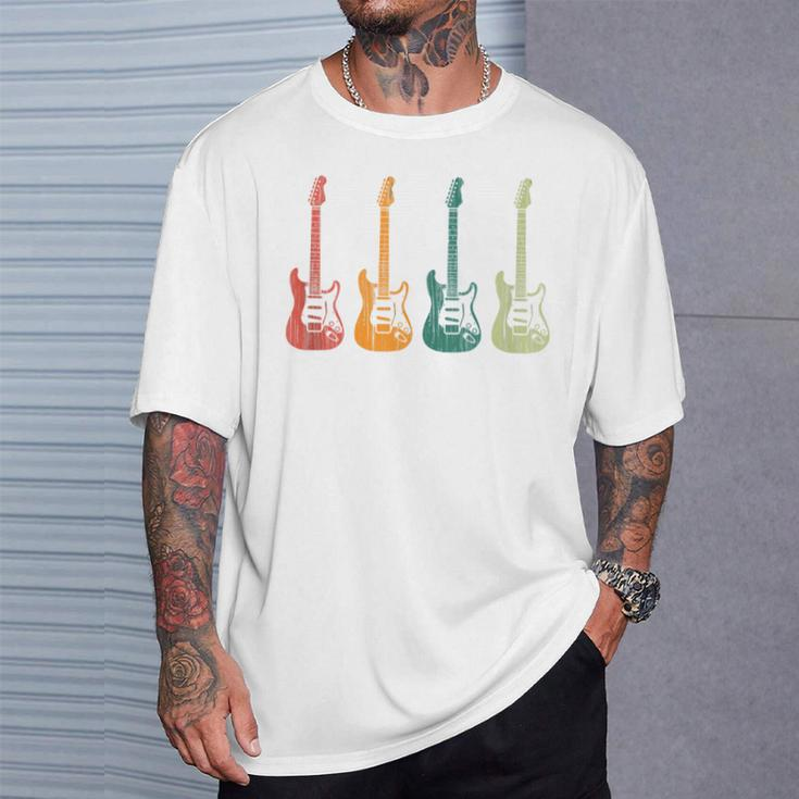 Vintage Guitars Retro Guitarists Bassist T-Shirt Gifts for Him