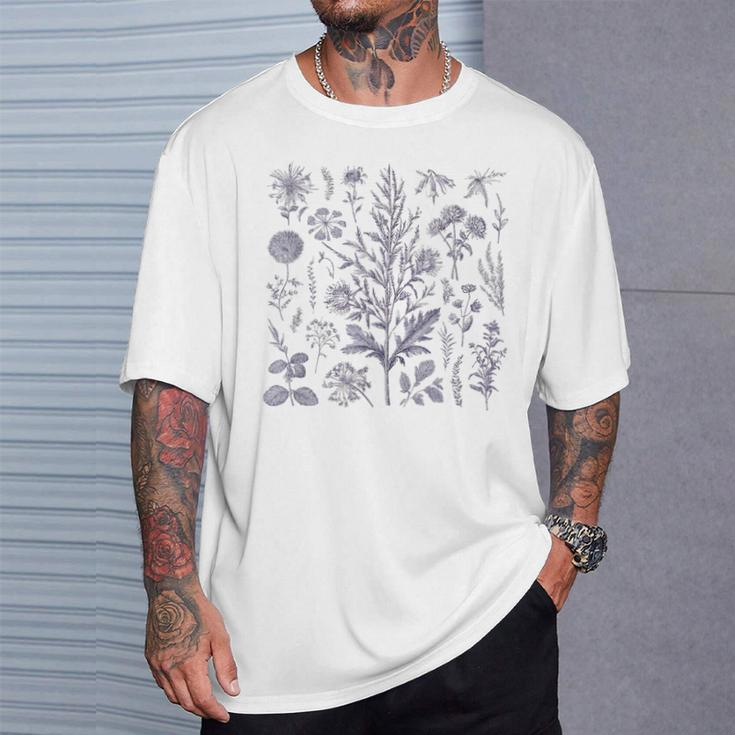 Vintage-Inspirierte Blume Botanischer Naturforscher T-Shirt Geschenke für Ihn