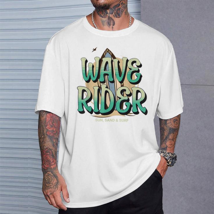 Wave Rider Surfing Surfboard Men T-Shirt Gifts for Him