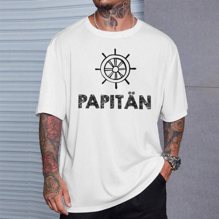 Weltbester Papiatertag Steuerrad Papa Segeln Mittelmeer T-Shirt Geschenke für Ihn