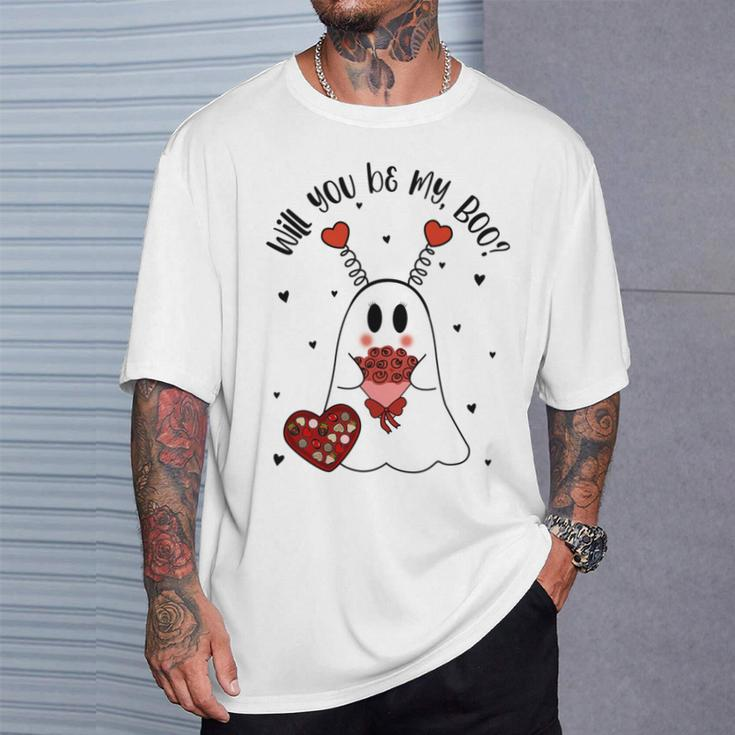 Will You Be My Boo Ghost Boujee Valentines Day Girls T-Shirt Gifts for Him