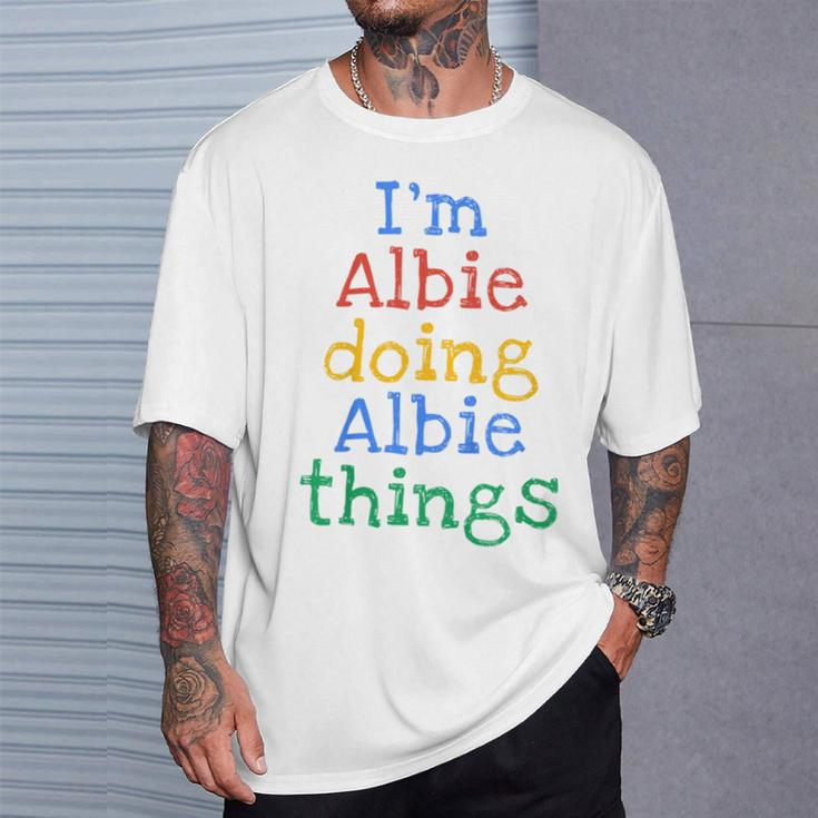 Youth I'm Albie Doing Albie Things Cute Personalised T-Shirt Gifts for Him