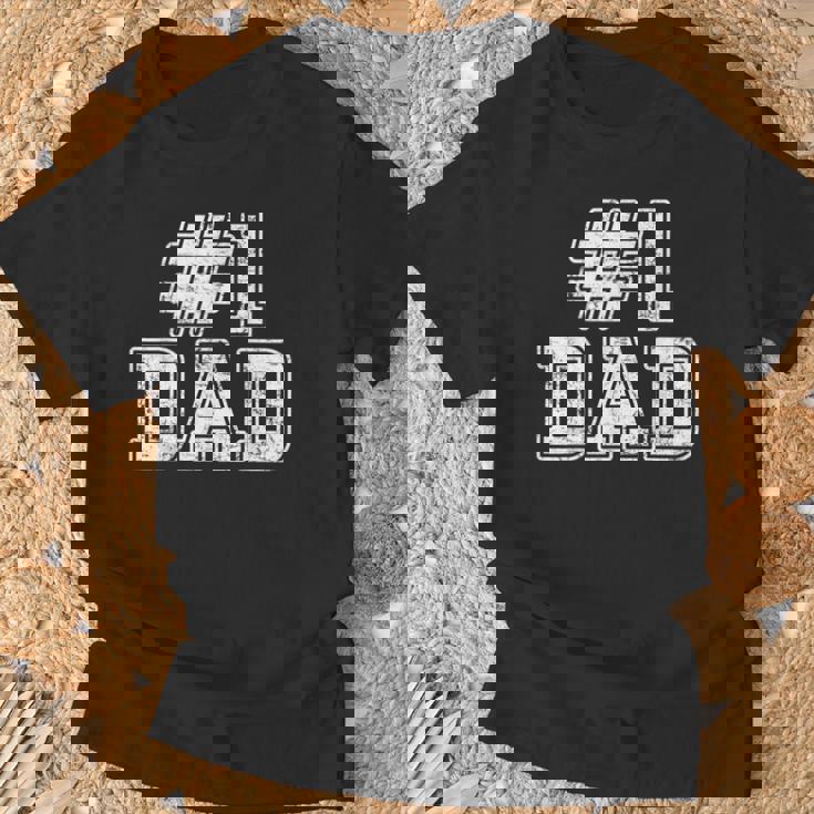 1 Dad Best Dad Fathers Day Number One Dad T-Shirt Gifts for Old Men