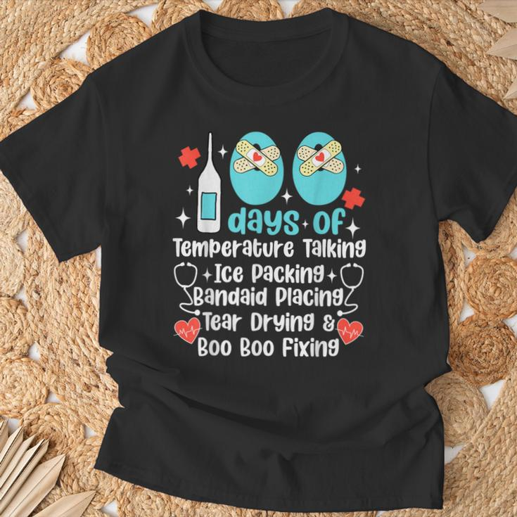100 Days Of Temperature Taking Happy 100 Day Of School Nurse T-Shirt Gifts for Old Men