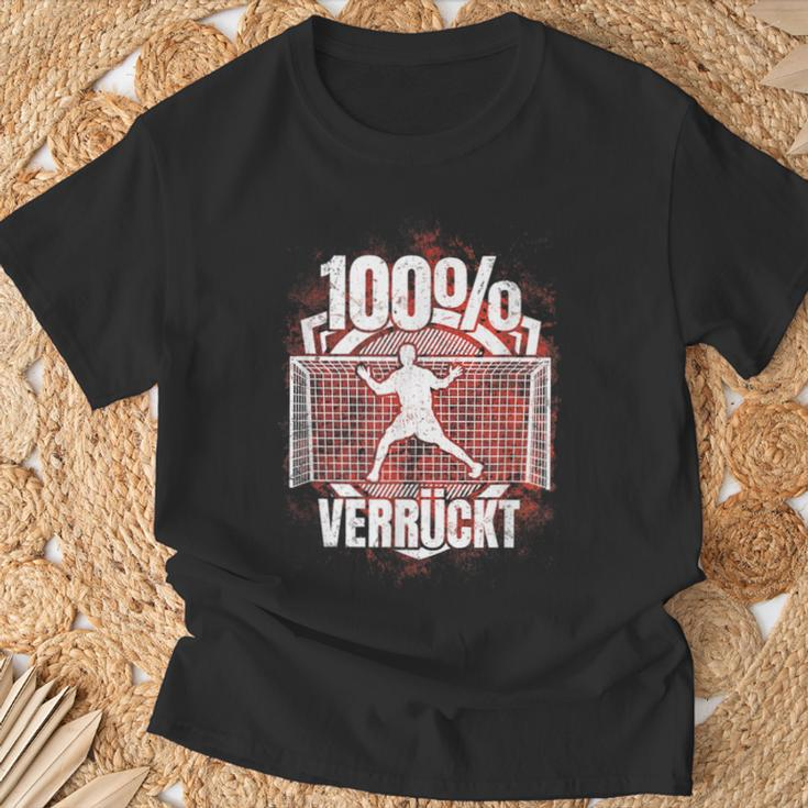100 Verrückt Saying Handball Goalkeeper T-Shirt Geschenke für alte Männer