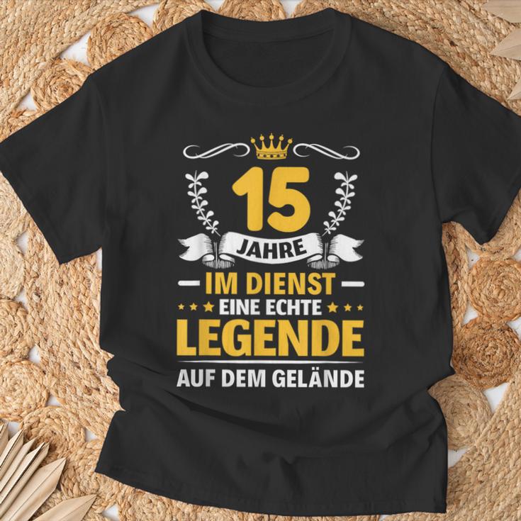 15 Jahre Im Dienst College Company Anniversary S T-Shirt Geschenke für alte Männer