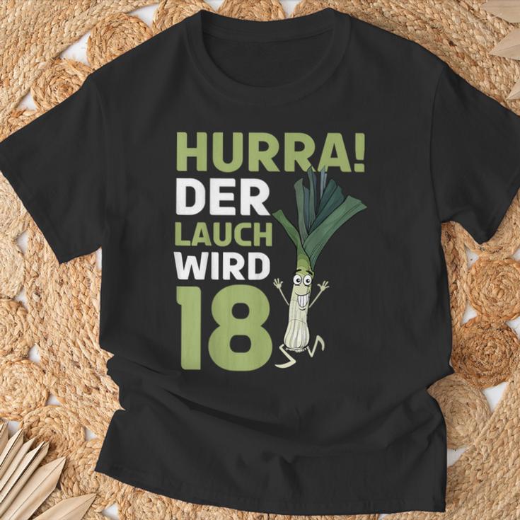 18Th Birthday Hurra Der Lauch Wird 18 T-Shirt Geschenke für alte Männer