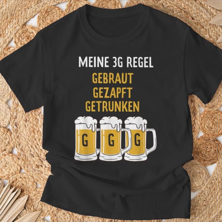 3G Regel Bier Gebraut Gezapft Grunken Black S T-Shirt Geschenke für alte Männer