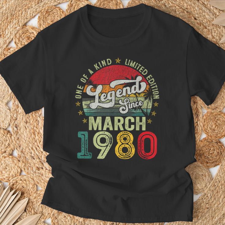 44 Years Old Legend Since March 1980 44Th Birthday Men T-Shirt Gifts for Old Men