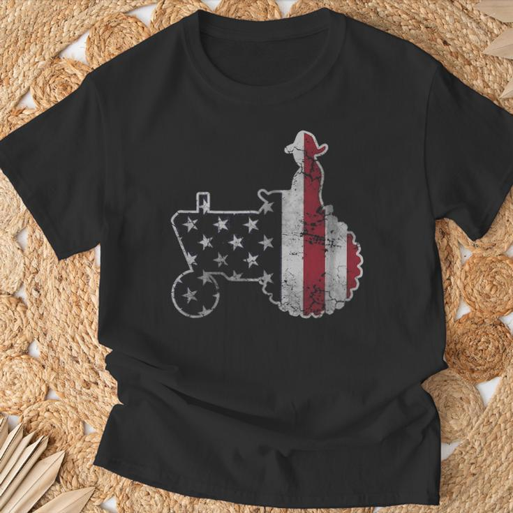 4Th Of July American Flag Tractor Usa Independence Day T-Shirt Gifts for Old Men