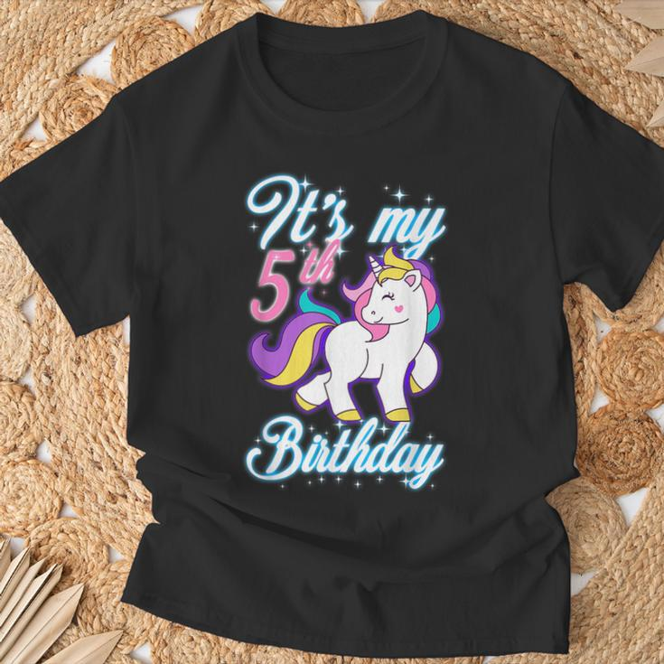 5 Year Unicorn Outfit Its My 5Th Birthday T-Shirt Gifts for Old Men