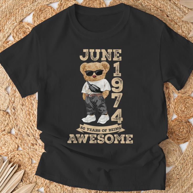 50 Years Of Being Awesome June 1974 Cool 50Th Birthday T-Shirt Gifts for Old Men