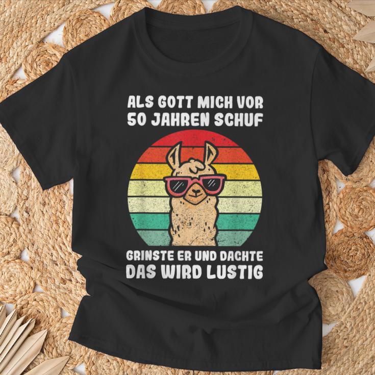 50Th Birthday 50 Jahre Als Gott Mich Vor 50 Jahre Schuf Black T-Shirt Geschenke für alte Männer