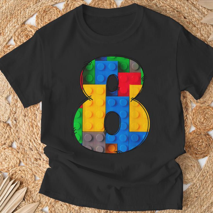 8 Year Old Blocks Building Master Builder 8Th Birthday Boy T-Shirt Gifts for Old Men
