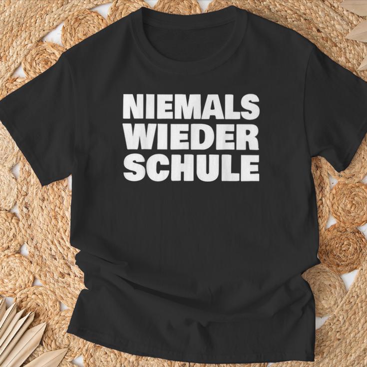 Abschluss Schule Niemals Wieder Schule Abschlussfahrt Abi T-Shirt Geschenke für alte Männer