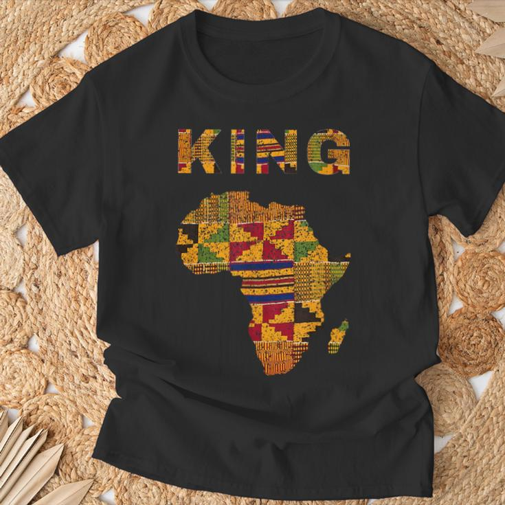 Afro Black King African Ghana Kente Cloth Family Matching T-Shirt Gifts for Old Men