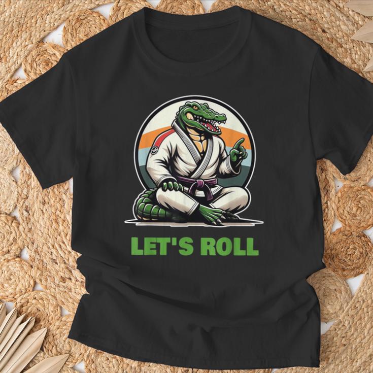 Alligator Bjj Gi Brazilian Jiu Jitsu Kampfkunst Let's Roll T-Shirt Geschenke für alte Männer