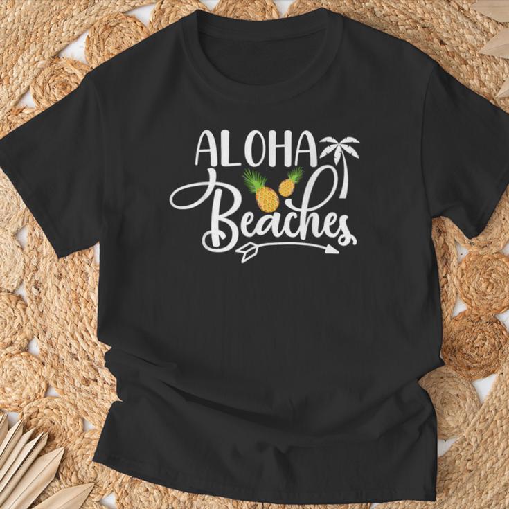 Aloha Beaches Tropisches Palmen & Früchte Design T-Shirt Geschenke für alte Männer