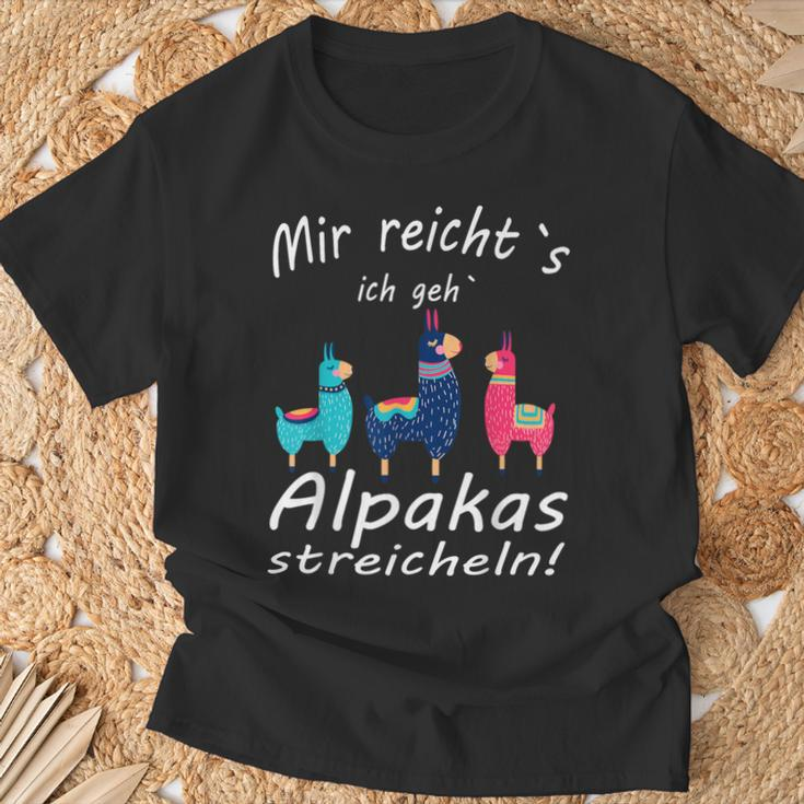 Alpaca And Lamas Mir Reichts Ich Geh Alpacas Strokes T-Shirt Geschenke für alte Männer