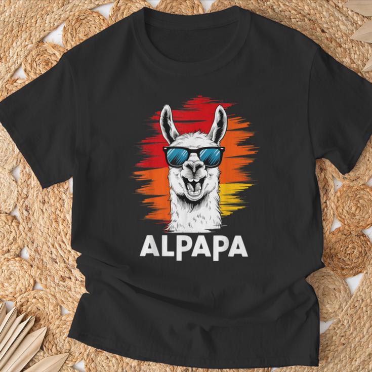 Alpapa Alpaka Lama Fan Liebhaber Dad Frischgebackenerater T-Shirt Geschenke für alte Männer