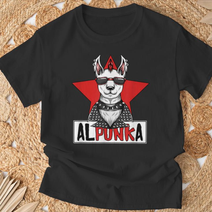 Alpunka Punk Alpaca Lama Punk Rock Rocker Anarchy T-Shirt Geschenke für alte Männer