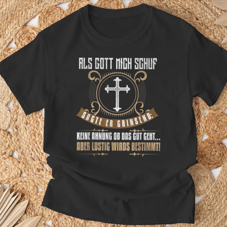 Als Gott Mich Enschf Als Gott Mich T-Shirt Geschenke für alte Männer