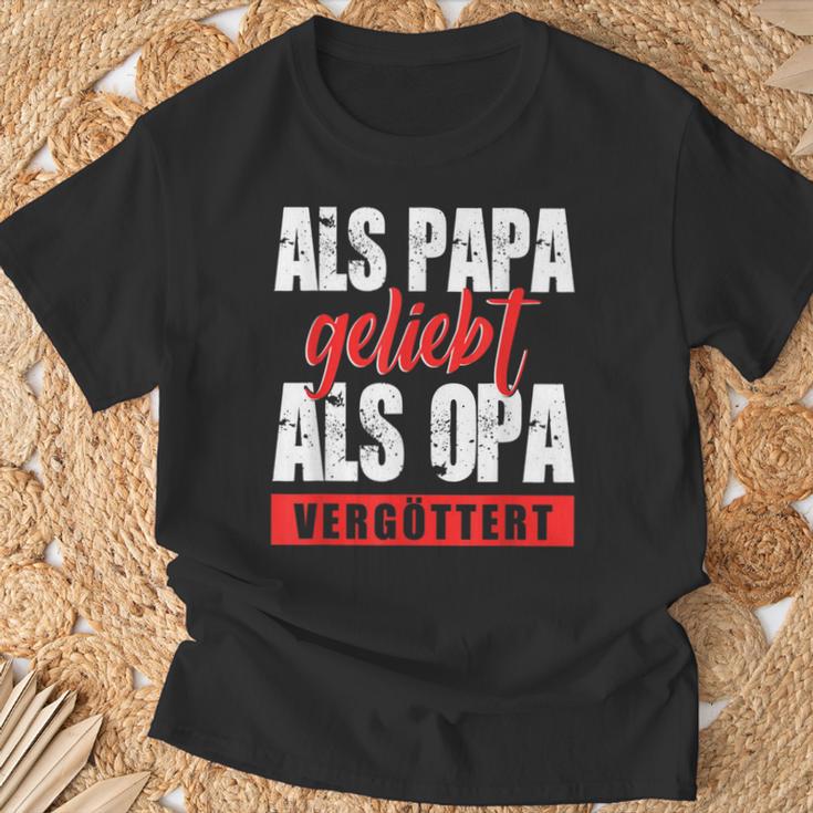 Als Papa Geliebt Als Opaergöttert German L S T-Shirt Geschenke für alte Männer