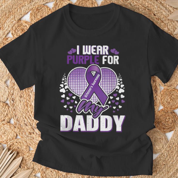 Alz Ich Trage Lila Für Papa Alzheimer Bewusstsein T-Shirt Geschenke für alte Männer