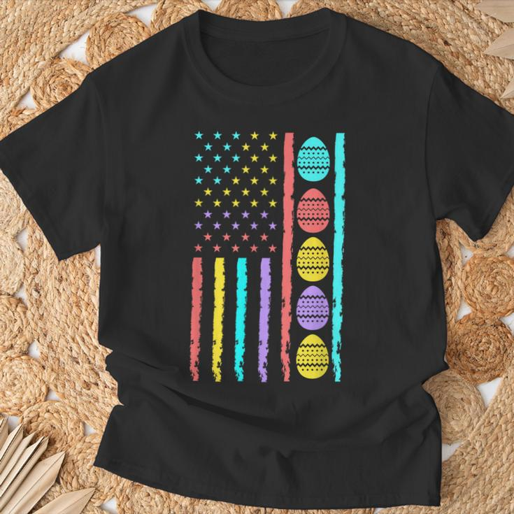 American Flag Happy Easter Egg Hunting Patriotic Easter Day T-Shirt Gifts for Old Men