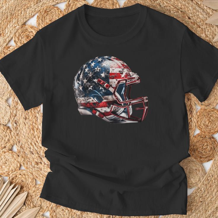 American Football Helmet Us Flag T-Shirt Gifts for Old Men