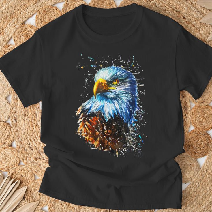 Amerikanischer Adler Handgemalter Adler T-Shirt Geschenke für alte Männer