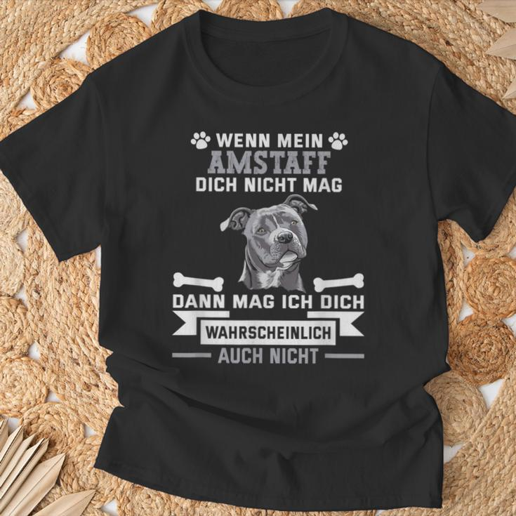 Amstaff Hund T-Shirt für Hunde-Liebhaber, Lustiger Spruch in Schwarz Geschenke für alte Männer