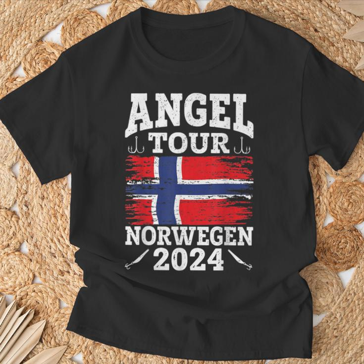 Angel Tour Norway 2024 Fishing Team Norway Flag Angler T-Shirt Geschenke für alte Männer