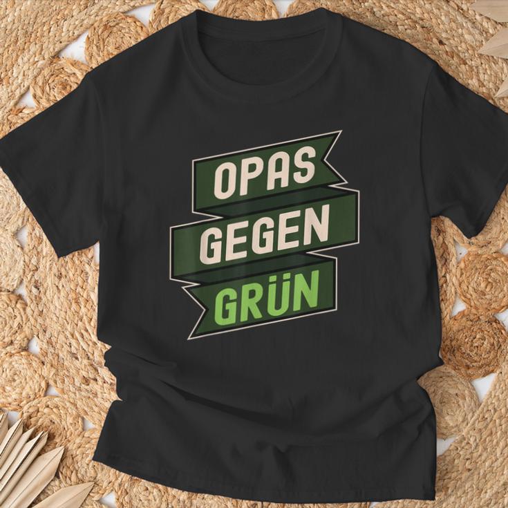 Anti Grünen Spruch Nein Danke Opas Gegen Grün T-Shirt Geschenke für alte Männer