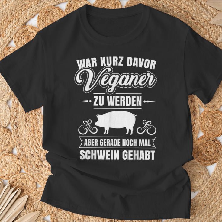 Anti-Vegan Saying Pig Gehabt Fleischfresser T-Shirt Geschenke für alte Männer