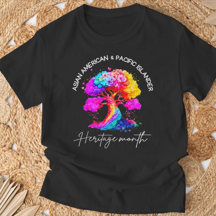 Asian American Pacific Islander Heritage Colorful Tree T-Shirt Gifts for Old Men