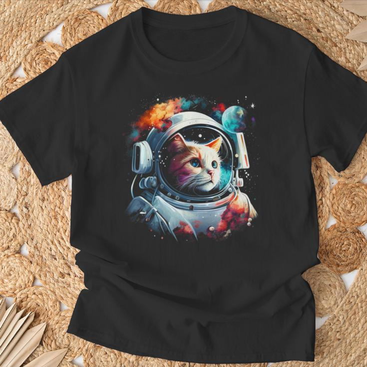 Astronaut Cat Or Space Cat On Galaxy Cat Lover T-Shirt Gifts for Old Men
